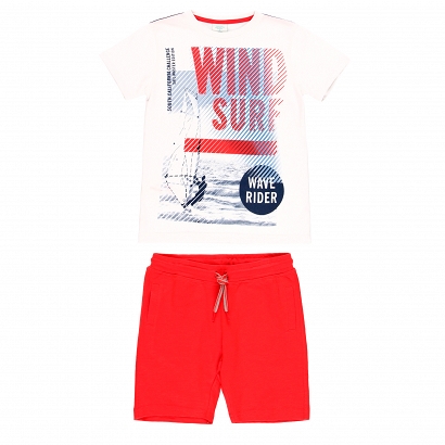 Boboli Venice Beach Komplet chłopięcy T-shirt ze spodenkami 504256-1100